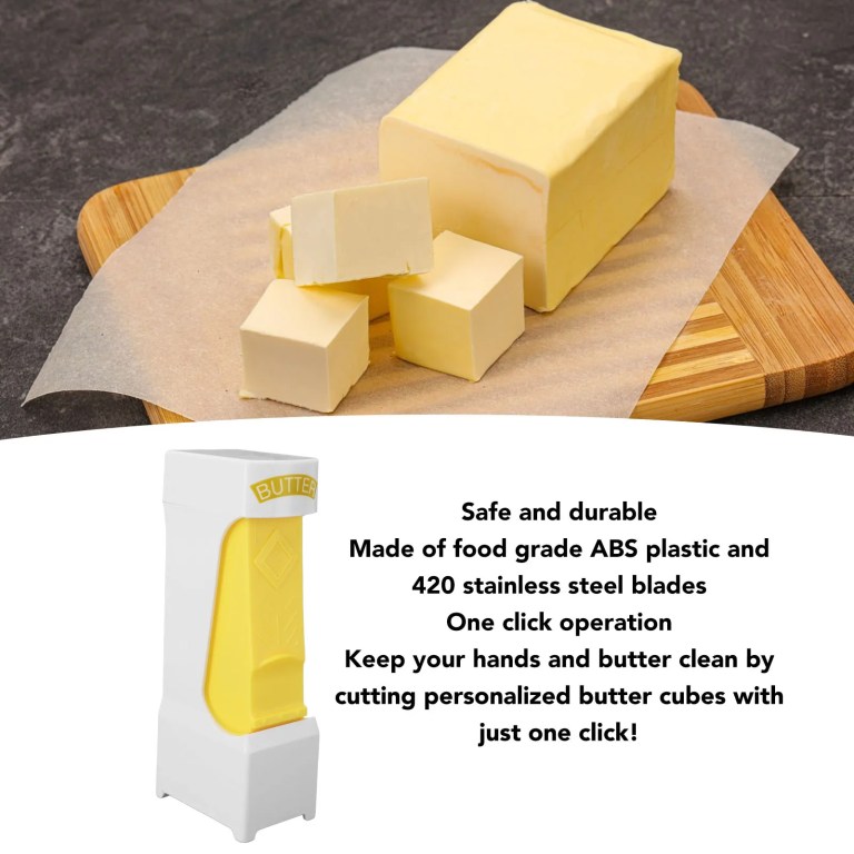 Stick Butter Cutter ABS One Click Butter Cheese Dispenser with Stainless Steel Blade for Making Breads Cakes Butter Cutting Tool 2