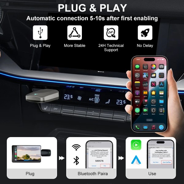 new wireless carplay android auto wireless adapter smart mini box plug and play connect universal for nissan wireless adapter NEW Wireless CarPlay Android Auto Wireless Adapter Smart Mini Box Plug and play Connect Universal for Nissan Wireless Adapter 6