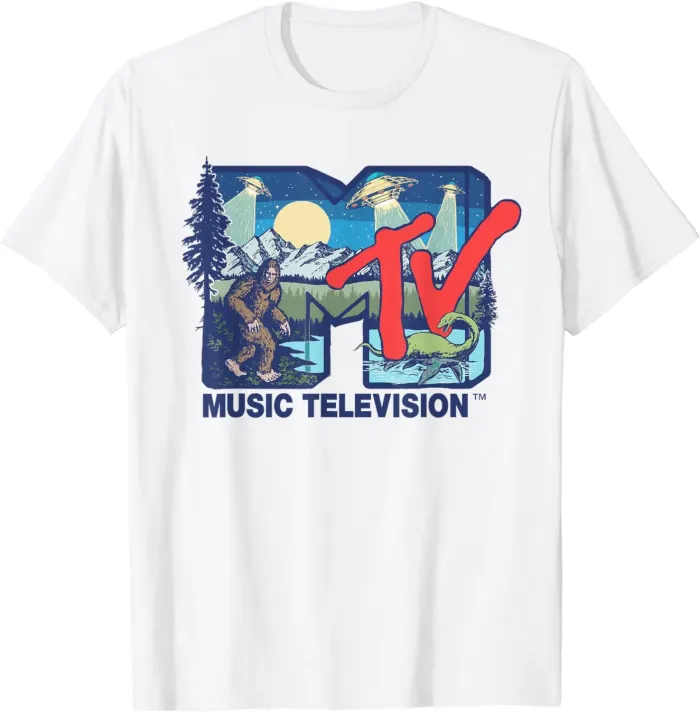 MTV - Cryptid MTV Logo Featuring Bigfoot UFO Aliens Nessie T-Shirt