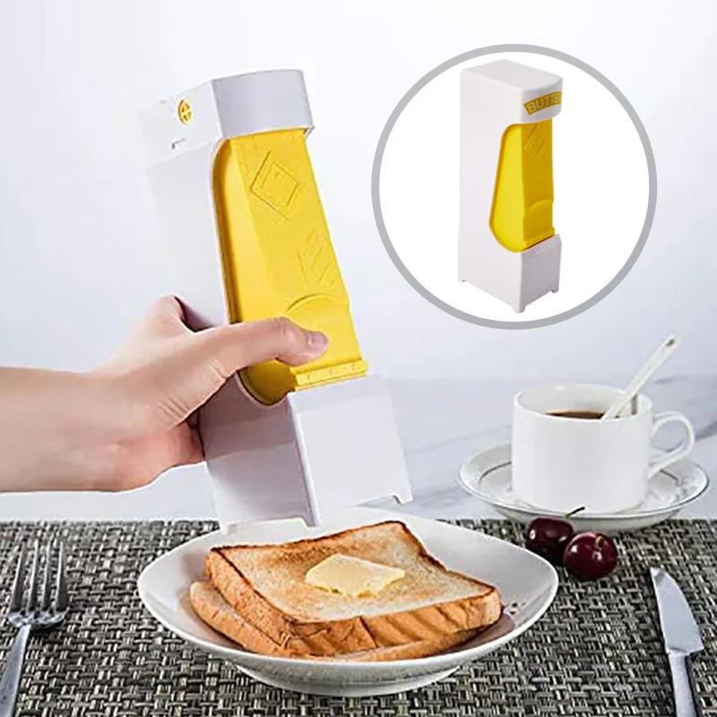 Handheld Butter Slicer Portable Butter Cutter Cheese Slicer One-Button Squeeze Dispenser Storage Box Slicer Knife Kitchen Tools
