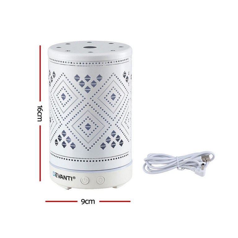 devanti ultrasonic aroma diffuser aromatherapy 100ml led lights iron humidifier forest devanti ultrasonic aroma diffuser aromatherapy 100ml led lights iron humidifier forest