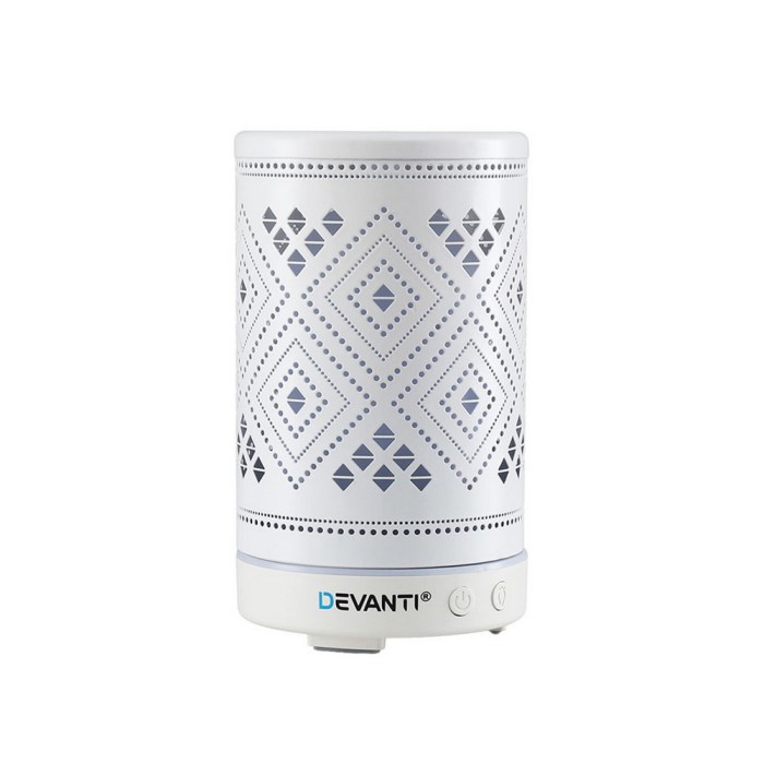 devanti ultrasonic aroma diffuser aromatherapy 100ml led lights iron humidifier forest