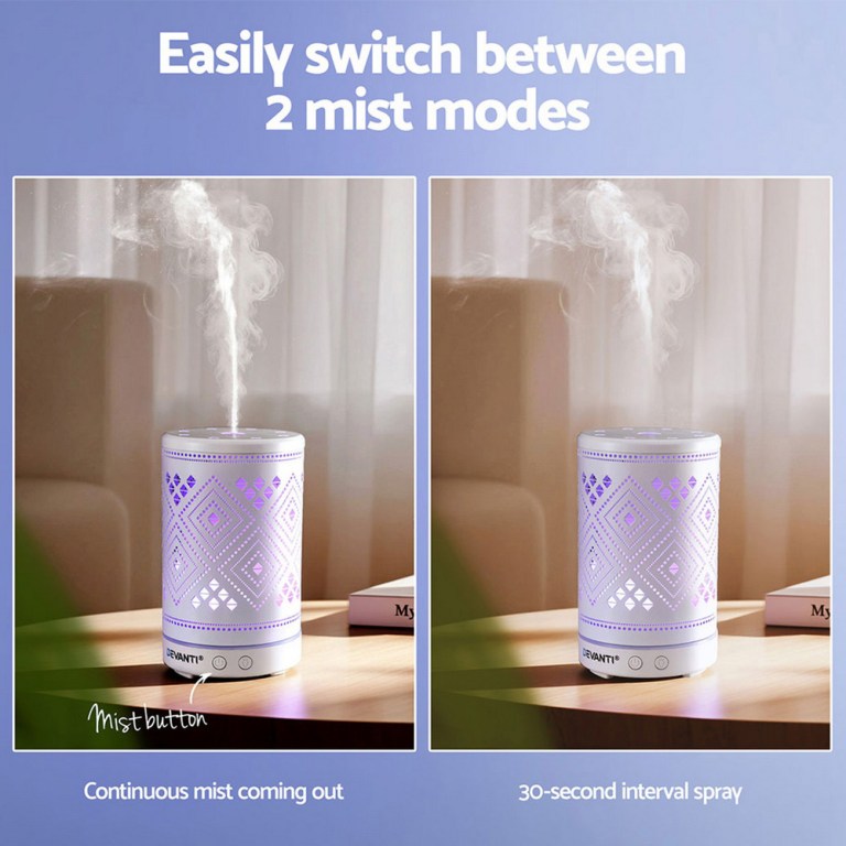 devanti ultrasonic aroma diffuser aromatherapy 100ml led lights iron humidifier forest devanti ultrasonic aroma diffuser aromatherapy 100ml led lights iron humidifier forest