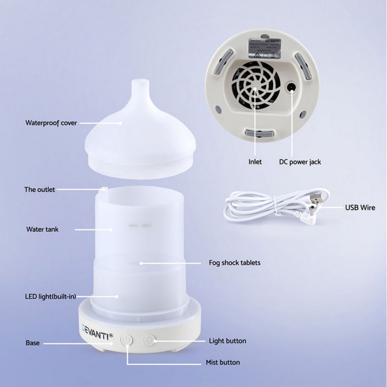 devanti ultrasonic aroma diffuser aromatherapy 100ml led lights iron humidifier forest devanti ultrasonic aroma diffuser aromatherapy 100ml led lights iron humidifier forest