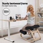 artiss kneeling chair ergonomic posture chair with memory foam balance stool for home office gaming 120kg weight capacity black