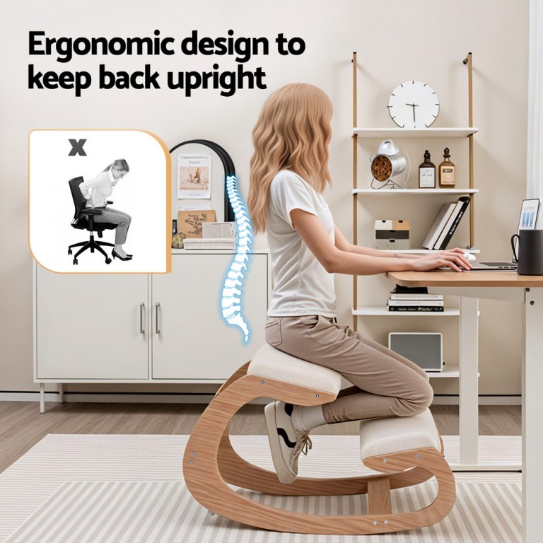 artiss kneeling chair ergonomic posture chair with memory foam balance stool for home office gaming 120kg weight capacity beige artiss kneeling chair ergonomic posture chair with memory foam balance stool for home office gaming 120kg weight capacity beige