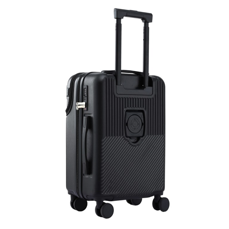 wanderlite 20 luggage suitcase front pocket travel carry on tsa black"