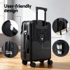 wanderlite 20 luggage suitcase front pocket travel carry on tsa black" wanderlite 20 luggage suitcase front pocket travel carry on tsa black"