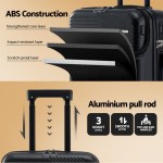 wanderlite 20 luggage suitcase front pocket travel carry on tsa black"