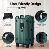 wanderlite 28 trunk luggage suitcase travel 5 wheels type c port tsa green" wanderlite 28 trunk luggage suitcase travel 5 wheels type c port tsa green"