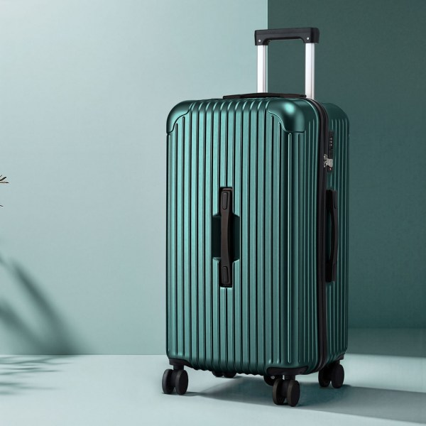 wanderlite 28 trunk luggage suitcase travel 5 wheels type c port tsa green"