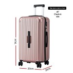 wanderlite 28 trunk luggage suitcase travel 5 wheels type c port tsa rose gold"