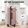 wanderlite 28 trunk luggage suitcase travel 5 wheels type c port tsa rose gold"