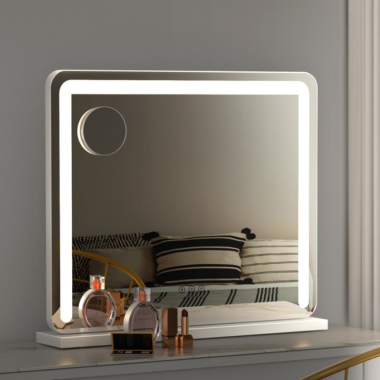 embellir makeup mirror 60x50cm hollywood vanity with led light tabletop white