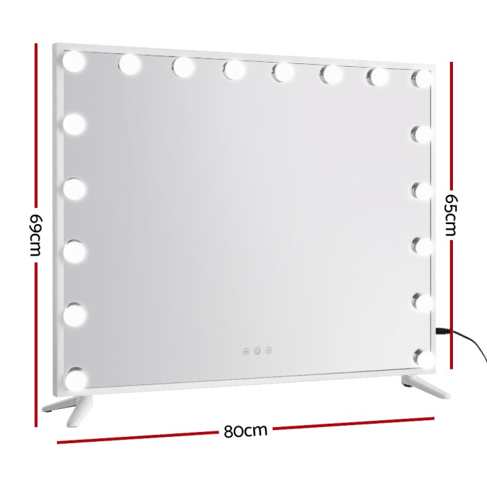 80x65cm embellir makeup mirror hollywood vanity with led light white frame 80x65cm embellir makeup mirror hollywood vanity with led light white frame