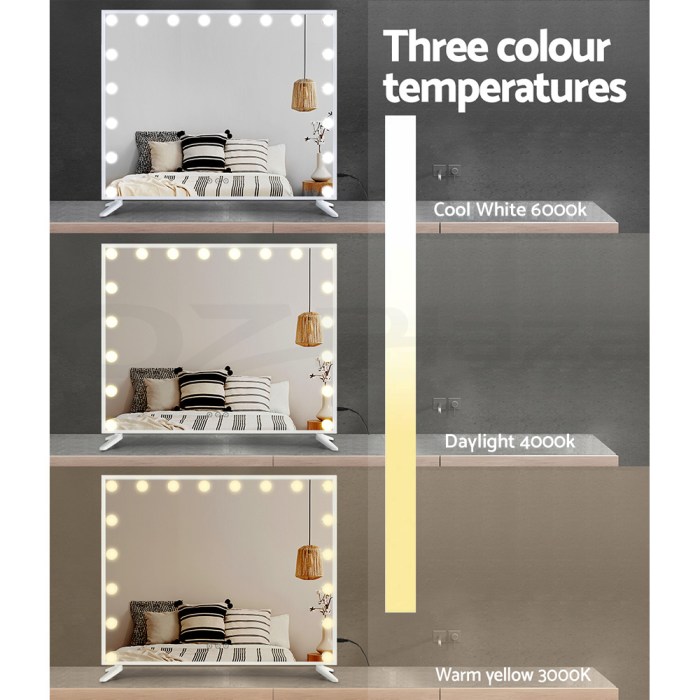 80x65cm embellir makeup mirror hollywood vanity with led light white frame 80x65cm embellir makeup mirror hollywood vanity with led light white frame