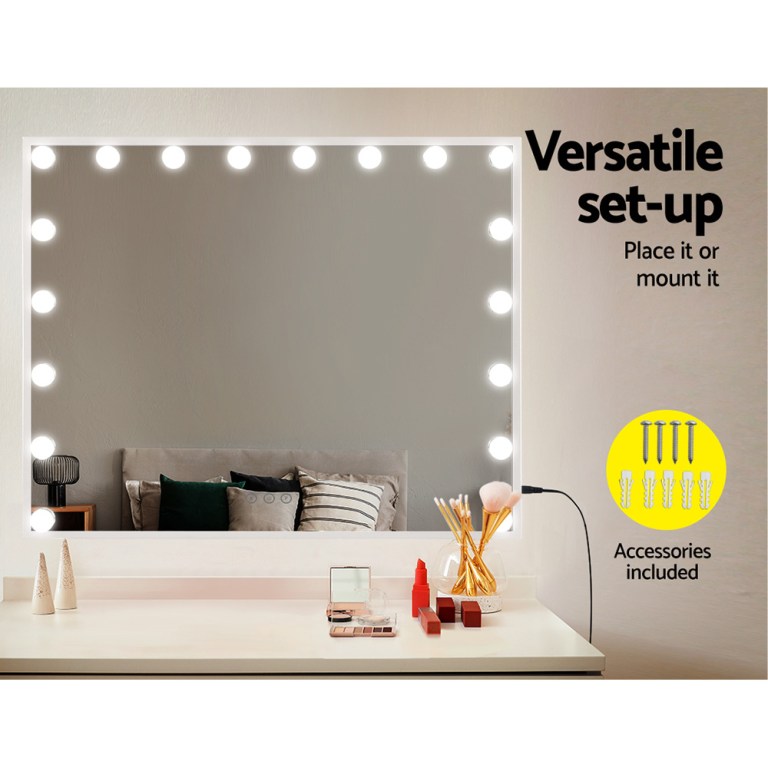 80x65cm embellir makeup mirror hollywood vanity with led light white frame 80x65cm embellir makeup mirror hollywood vanity with led light white frame