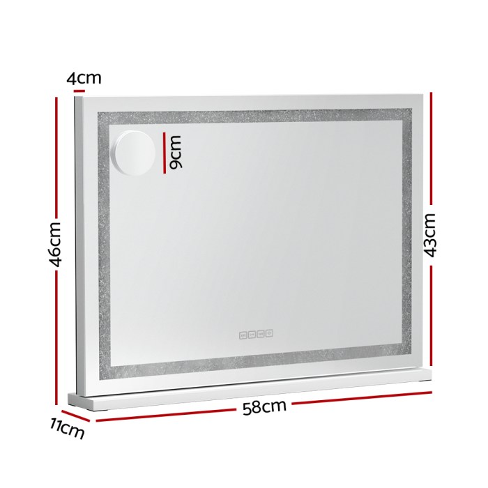 embellir bluetooth makeup mirror 58x46cm hollywood vanity with led light crystal embellir bluetooth makeup mirror 58x46cm hollywood vanity with led light crystal
