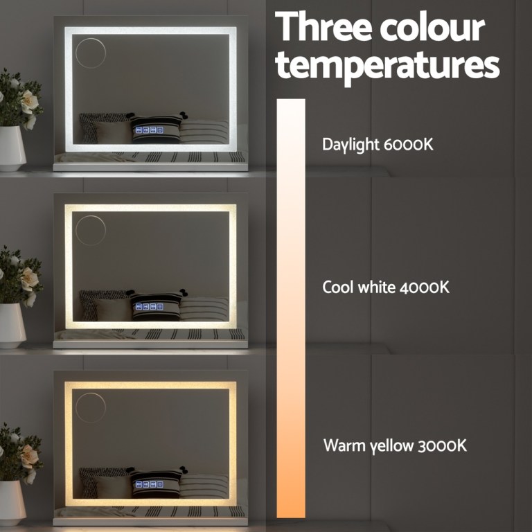 embellir bluetooth makeup mirror 58x46cm hollywood vanity with led light crystal