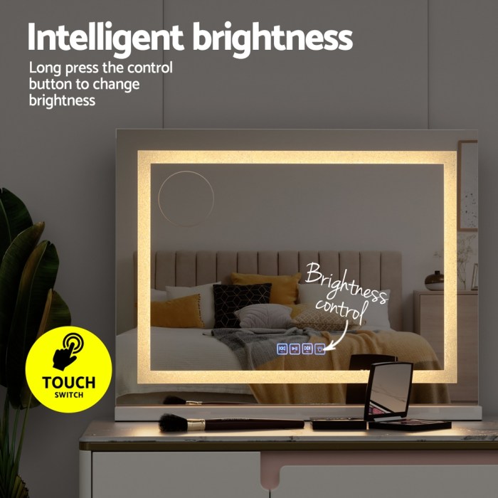 embellir bluetooth makeup mirror 58x46cm hollywood vanity with led light crystal embellir bluetooth makeup mirror 58x46cm hollywood vanity with led light crystal