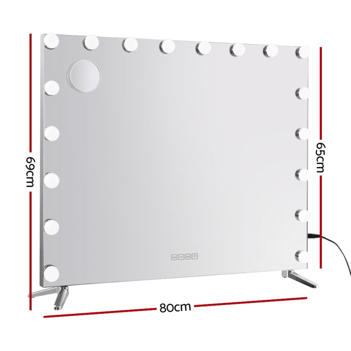embellir bluetooth makeup mirror 80x65cm hollywood vanity with led light wall