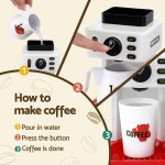 keezi kids pretend role play toy coffee shop with coffee maker machine play money food tea party set
