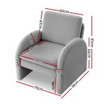 artiss armchair accent chair lounge tub sofa couch curved arm seat boucle grey