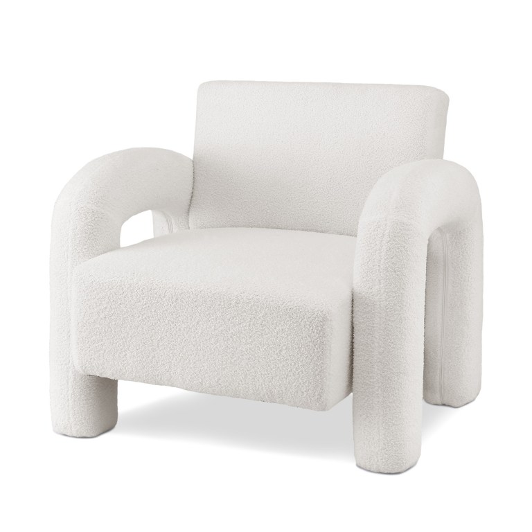 artiss armchair accent chair lounge sofa couch curved seat boucle white