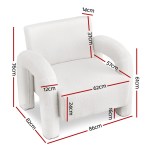 artiss armchair accent chair lounge sofa couch curved seat boucle white