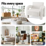 artiss armchair accent chair lounge sofa couch curved seat boucle white