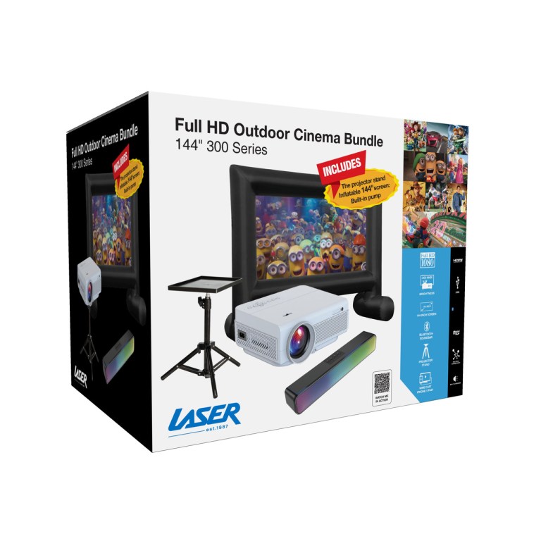 laser 1080p outdoor cinema bundle 144 inch