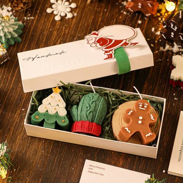 3pcs christmas scented candle gift set elk, tree, gingerbread man, 3pcs christmas scented candle gift set elk, tree, gingerbread man,