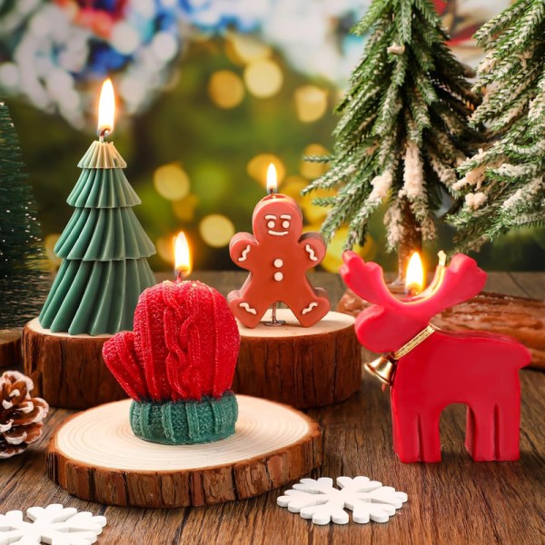 3pcs christmas scented candle gift set elk, tree, gingerbread man, 3pcs christmas scented candle gift set elk, tree, gingerbread man,