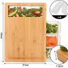 large bamboo cutting board and 4 containers with mobile holder gift included for home kitchen large bamboo cutting board and 4 containers with mobile holder gift included for home kitchen