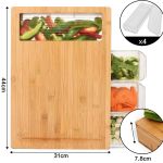 large bamboo cutting board and 4 containers with mobile holder gift included for home kitchen large bamboo cutting board and 4 containers with mobile holder gift included for home kitchen