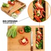 large bamboo cutting board and 4 containers with mobile holder gift included for home kitchen large bamboo cutting board and 4 containers with mobile holder gift included for home kitchen