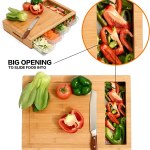 large bamboo cutting board and 4 containers with mobile holder gift included for home kitchen large bamboo cutting board and 4 containers with mobile holder gift included for home kitchen