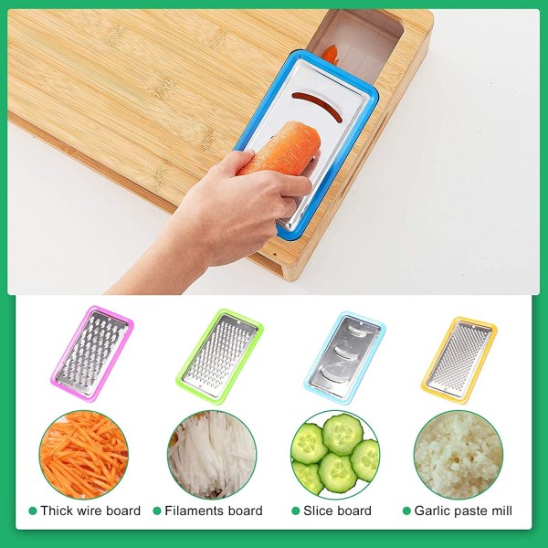 large bamboo cutting board and 4 containers with mobile holder gift included for home kitchen large bamboo cutting board and 4 containers with mobile holder gift included for home kitchen