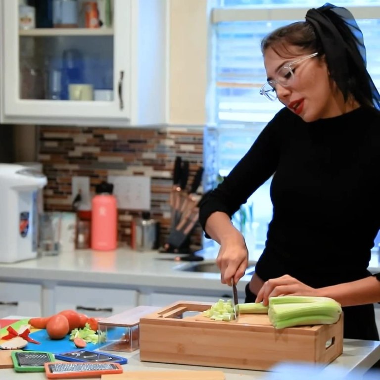large bamboo cutting board and 4 containers with mobile holder gift included for home kitchen large bamboo cutting board and 4 containers with mobile holder gift included for home kitchen