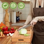 large bamboo cutting board and 4 containers with mobile holder gift included for home kitchen large bamboo cutting board and 4 containers with mobile holder gift included for home kitchen