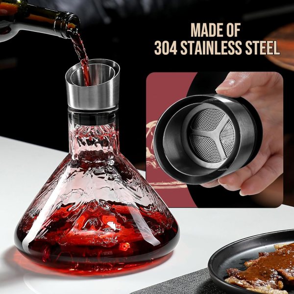 carla home iceberg wine decanter with aerator filter and lid carla home iceberg wine decanter with aerator filter and lid