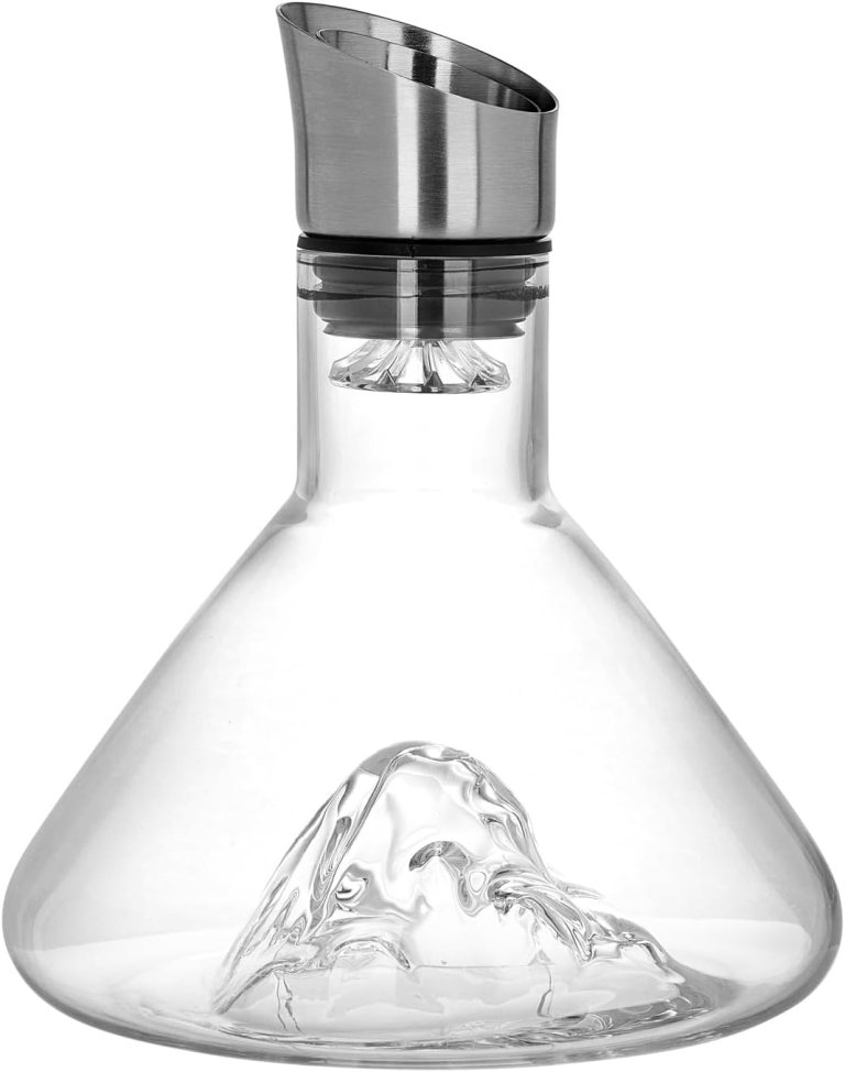 carla home iceberg wine decanter with aerator filter and lid