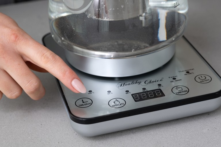 1.2l digital glass kettle w/ electric tea pot & infuser 800w