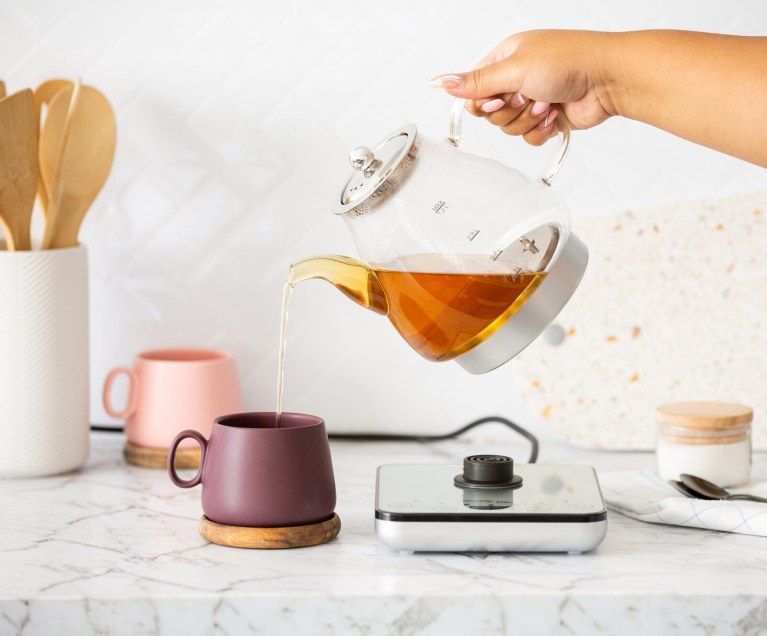 1.2l digital glass kettle w/ electric tea pot & infuser 800w