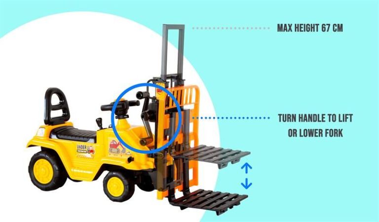 kids manual forklift ride on with working mast lift and pallet