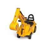 ride on children's excavator (yellow) w/ dual operation levers to scoop