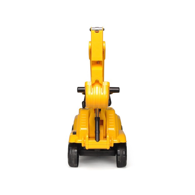 ride on children's excavator (yellow) w/ dual operation levers to scoop