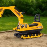 ride on children's excavator w/ sturdy track and dual operation levers to scoop ride on children's excavator w/ sturdy track and dual operation levers to scoop