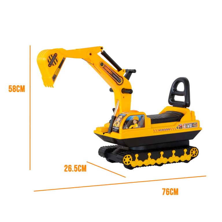 ride on children's excavator w/ sturdy track and dual operation levers to scoop ride on children's excavator w/ sturdy track and dual operation levers to scoop