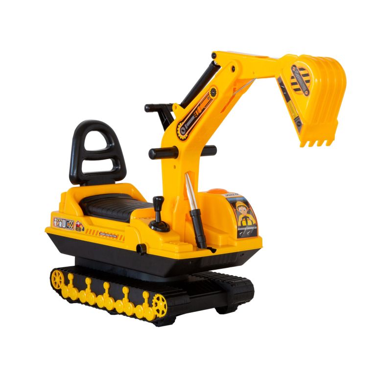 ride on children's excavator w/ sturdy track and dual operation levers to scoop ride on children's excavator w/ sturdy track and dual operation levers to scoop